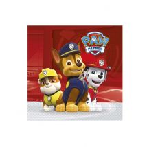 20 Serviettes en papier Pat' Patrouille prêt pour l'action 33 x 33 cm