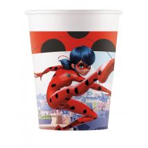 8 Gobelets En Carton Miraculous Ladybug 200 Ml - Thème: Héros Et Super Méchants - Couleur: Coloré - Taille: Taille Unique