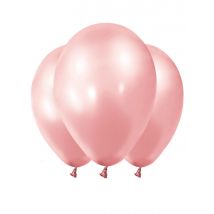 12 Ballons Métallisés Rose Gold 28 Cm - Rose - Taille: Taille Unique