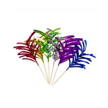 10 Pics Apéritifs Palmiers Métalliques 10 Cm - Coloré - Taille: Taille Unique