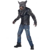 Déguisement Loup Garou Perfecto Luxe Enfant - Thème: Animaux Et Petites Bêtes - Couleur: Noir - Taille: L 10 - 12 ans (148 cm)