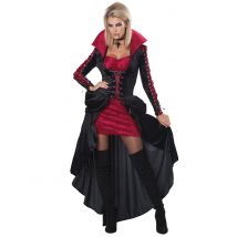 Déguisement Vampire A Laçages Luxe Femme - Thème: Magie Et Horreur - Couleur: Rouge - Taille: S (38/40)