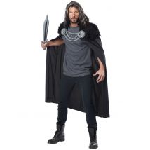 Cape Guerrier Adulte - Thème: Héros Et Super Méchants - Couleur: Noir - Taille: Taille Unique