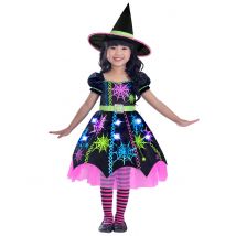 Déguisement Sorcière Multicolore Araignée Fille - Thème: Magie Et Horreur - Couleur: Multicolore - Taille: 4 - 6 ans (110 cm)