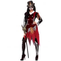 Déguisement Sorcière Vaudou Femme - Thème: Peuples Du Monde - Couleur: Rouge - Taille: XS / S