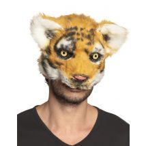 Masque Tigre Peluche Adulte - Thème: Animaux - Couleur: Coloré - Taille: Taille Unique