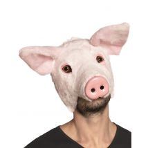 Masque Cochon Peluche Adulte - Thème: Animaux Et Petites Bêtes - Couleur: Rose - Taille: Taille Unique