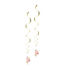 2 Décorations à suspendre Flamant Tropic 85 cm