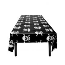 Nappe En Plastique Pirate Jolly Roger 130 X 180 Cm - Thème: Anniversaire - Couleur: Noir - Taille: Taille Unique
