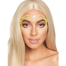 Bijoux Pour Visage Adhésifs Verts - Thème: Luxe - Couleur: Vert - Taille: Taille Unique