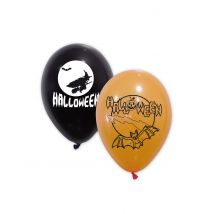 10 Ballons Latex Noirs Et Oranges Halloween 30 Cm - Thème: Magie Et Horreur - Couleur: Coloré - Taille: Taille Unique