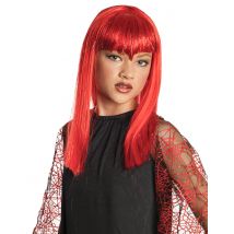 Perruque Diablesse Rouge Fille - Thème: Magie Et Horreur - Couleur: Rouge - Taille: Taille Unique