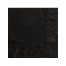 20 Petites Serviettes En Papier Noires 25 X 25 Cm - Thème: Anniversaire - Couleur: Noir - Taille: Taille Unique