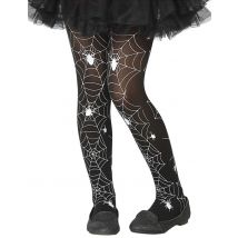 Collant Toile D'araignée Noir Et Blanc Enfant - Thème: Magie Et Horreur - Couleur: Noir - Taille: Taille Unique