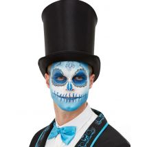 Kit Maquillage Et Tatoo Dia De Los Muertos Bleu Adulte - Thème: Halloween - Couleur: Bleu - Taille: Taille Unique
