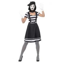Déguisement Mime Avec Maquillage Femme - Thème: Clowns, Cirque - Couleur: Noir - Taille: L