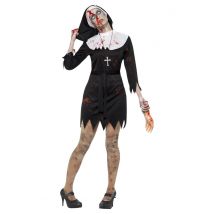 Déguisement Bonne Soeur Zombie Noire Femme - Thème: Magie Et Horreur - Couleur: Noir - Taille: L