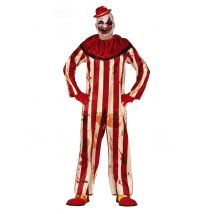 Déguisement clown terrifiant rouge et blanc homme