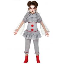Déguisement Clown Assassin Gris Fille - Thème: Clowns, Cirque - Couleur: Coloré - Taille: 10 à 12 ans (142-148 cm)