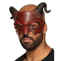 Demi-masque Démon Adulte - Thème: Magie Et Horreur - Couleur: Rouge - Taille: Taille Unique