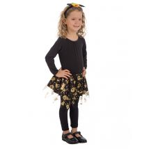 Tutu Noir Et Or Halloween Fille - Thème: Magie Et Horreur - Couleur: Doré - Taille: TU (3 - 6 ans)