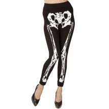 Legging Squelette Femme - Thème: Magie Et Horreur - Couleur: Noir - Taille: S/M