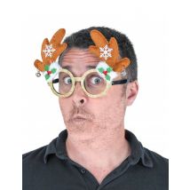 Lunettes Rudolph Le Renne Pailleté Adulte - Thème: Héros Et Super Méchants - Couleur: Multicolore - Taille: Taille Unique
