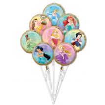 Bouquet 8 ballons aluminium Princesses Disney