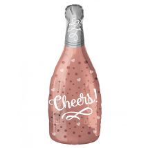 Ballon Aluminium Cheers Champagne Rosé 25 X 66 Cm - Rose - Taille: Taille Unique
