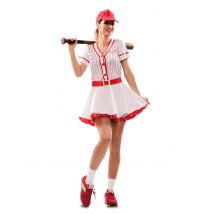 Déguisement Joueuse De Baseball Femme - Thème: Nationalité Et Supporters - Couleur: Blanc - Taille: M/L (42)