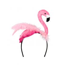 Serre-tête Flamant Rose Plume Rose Adulte - Thème: Animaux Et Petites Bêtes - Couleur: Rose - Taille: Taille Unique