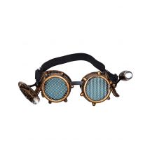 Lunettes Avec Lumière Frontale Steampunk Adulte - Thème: Steampunk - Couleur: Marron - Taille: Taille Unique