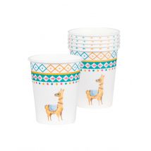6 Gobelets en carton lama blancs 25 cl