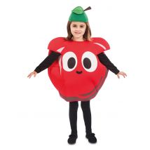 Déguisement Pomme Rouge Enfant - Thème: Humour - Couleur: Rouge - Taille: 3 à 4 ans (92-104 cm)