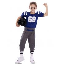 Déguisement Joueur De Football Américain Bleu Enfant - Thème: Sportifs - Couleur: Multicolore - Taille: 5 à 6 ans (105-121 cm)