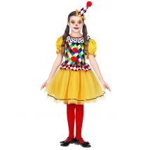 Déguisement Clown Coloré Fille - Thème: Clowns, Cirque - Couleur: Multicolore - Taille: 5-7 ans (128 cm)