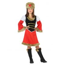 Déguisement Militaire Armée Russe Fille - Thème: Peuples Du Monde - Couleur: Rouge - Taille: 5-6 ans (115/130 cm)