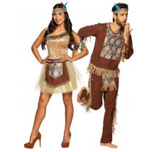 Déguisement De Couple Indien Marron Adulte - Thème: Western - Couleur: Marron - Taille: Taille Unique