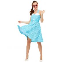 Déguisement Pin-up Bleu Rétro Femme - Thème: Années 40/50 : Rock - Couleur: Bleu - Taille: L