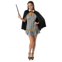 Déguisement D'étudiante Magicienne Femme - Thème: Magie Et Horreur - Couleur: Argenté / gris - Taille: Small