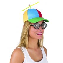 Casquette Avec Hélice Adulte - Thème: Années 80 : Pop, Fluo - Couleur: Multicolore - Taille: Taille Unique