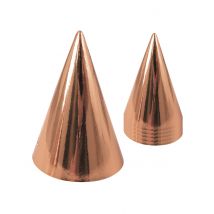 6 Chapeaux De Fête En Carton Rose Gold 15 Cm - Thème: Anniversaire - Couleur: Rose - Taille: Taille Unique