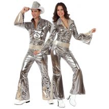 Déguisement De Couple Disco Argent Adulte - Thème: Disco - Couleur: Argenté / gris - Taille: Taille Unique