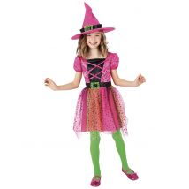 Déguisement Tutu Sorcière Rose Avec Chapeau Fille - Thème: Magie Et Horreur - Couleur: Multicolore - Taille: 8 à 10 ans (123 à 140 cm)