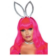 Kit Accessoires Lapin Argentées Adulte - Thème: Animaux Et Petites Bêtes - Couleur: Argenté / gris - Taille: Taille Unique