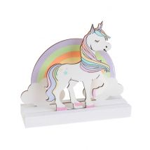Centre De Table En Bois Licorne 14 X 13 Cm - Thème: Animaux Et Petites Bêtes - Couleur: Multicolore - Taille: Taille Unique