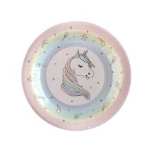 10 Assiettes Carton Licorne 22,5 Cm - Thème: Animaux Et Petites Bêtes - Couleur: Multicolore - Taille: Taille Unique