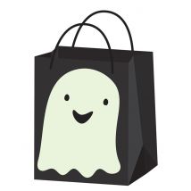 Sac À Bonbons Fantôme Phosphorescent 22 Cm - Thème: Magie Et Horreur - Couleur: Noir - Taille: Taille Unique