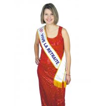 Echarpe Vive La Retraite - Thème: Humour - Couleur: Blanc - Taille: Taille Unique
