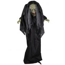 Sorcière Bossue - Animé, Sonore, Lumineux 160 Cm - Thème: Magie Et Horreur - Couleur: Noir - Taille: Taille Unique